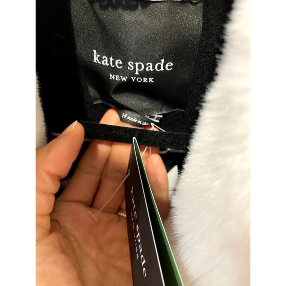 Kate Spade Faux Fur Wool Coat size 14 - Picture 5 of 7